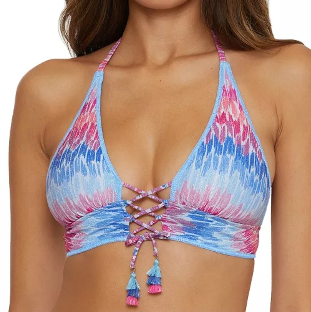 Becca Women's Joshua Tree Halter Bikini Top D CUP SIZE NWT